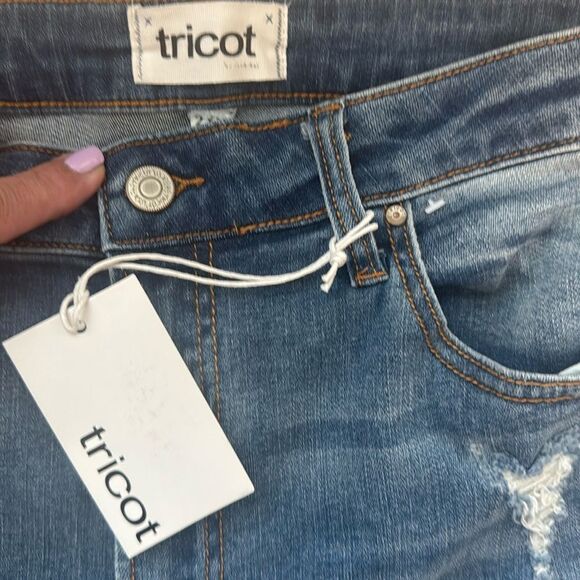 Tricot Distressed Blue Skinny Jeans Plus Size 2XL - Picture 5 of 6